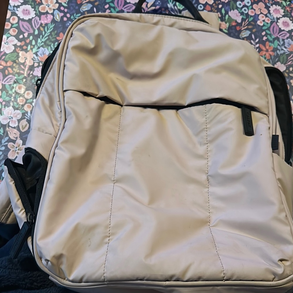 Calpak Luka 15 inch Laptop Backpack in Rose Quartz Nylon Backpack
